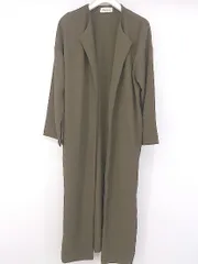 ◇ Alma Design アルマデザイン 長袖 ロング カーディガン サイズ M カーキ レディース E  【1303200000207】