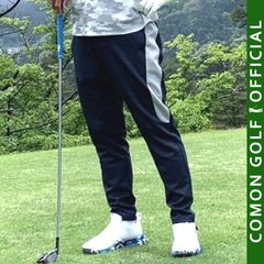新品【COMONGOLF/コモンゴルフ】ストレッチポンチアンクル丈テーパードゴルフパンツ/ネイビー×杢グレー(CG-21022ST)ゴルフウェア 春秋 ロングパンツ ズボン ウエストゴム M L XL XXL XXXL LL 3L 4L 2XL 3XL