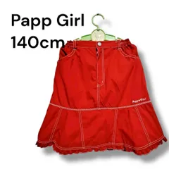 a1124 Papp Girl パップガール 140cm 赤 スカート 綿100% フリル ステッチ