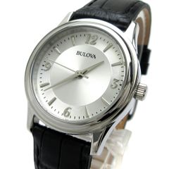 ブローバ クラシック ラウンド レディース 3針 革 96T58 BULOVA クォーツ 婦人 箱 保証書 稼動品 未使用 保管品