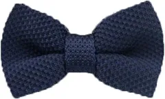 ShopXJ 蝶ネクタイ キッズ ニット 男の子 ボウタイ 結婚式 披露宴 パーティーに(ネイビー,  Free Size)