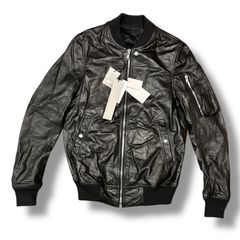 参考上代421300円 Rick Owens 24AW CLASSIC FLIGHT クラシックフライトジャケット レザージャケット ブルゾン ミリタリージャケット リックオウエンス  RU02D6789LBW ブラック 44 94506A5のサムネイル