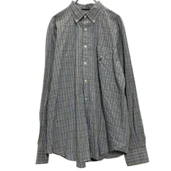 NAUTICA 長袖 チェックシャツ L ブルー グレー マルチカラー ノーティカ ボタンダウン 古着卸 アメリカ仕入 a701-7383