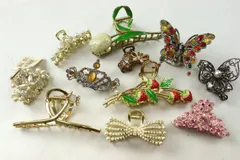 ヘアクリップ 11点セット 蝶モチーフなど 髪留め ヘアアクセサリー まとめて 大量 レディース 【中古】