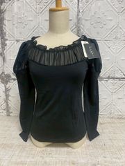 e-160 【未使用品】Nicole Miller ニコル ミラー カットソー ブラック 長袖 薄手レディース ファッション タグ付き サイズ表記 2