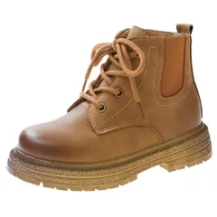 ☆ ブラウン ☆ 36(22.3cm) ☆ キッズブーツ pmyboot560 ショートブーツ 女の子 紐 スノーブーツ ブーツ 子供ブーツ 紐靴 ショート ラウンドトゥ ひも あたたかい 暖かい 冬 子供 子ども こども キッズ カジュアル シューズ 靴