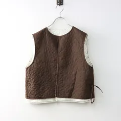 美品 カズミ kazumi× サマンサモスモス SM2 SamansaMos2 キルトとレース2WAYベスト F/ブラウン×オフホワイト【2400014498301】