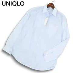 【新品 22SS】 UNIQLO ユニクロ 通年 EFCブロード 長袖 切替 ストライプ シャツ Sz.M メンズ 未使用