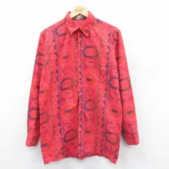 M/古着 ルティグレ 長袖 シャツ メンズ 80s コットン 濃ピンク系 25jan18 中古 トップス