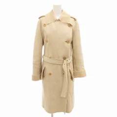 Sマックスマーラ 'S Max Mara スエードレザーコート ダブル 本革 ファー ロング 42 ベージュ /FF ■WYのサムネイル