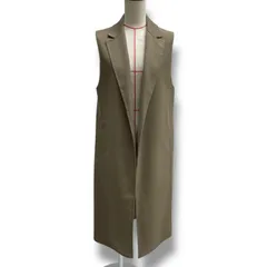 ANAYI アナイ カルゼリバーボタンレスジレ ベスト ロングジレ 羽織り キレイめ カーキ サイズ36 レディース 秋 ゴーゴー古着溝口店 7 No.北744