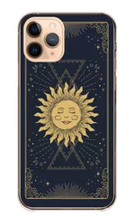 Galaxy S21 5G SC-51B SCG09 ケース カバー ギャラクシーS21 スマホケース ハードケース タロットカード タロット占い カード 太陽 月 おしゃれ オシャレ かっこいい シンプル ネイビー 紺 カラー03