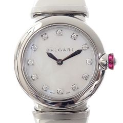 BVLGARI ブルガリ レディース腕時計 ルチェア LU28S ホワイトシェル文字盤 ダイヤ クォーツ 仕上げ済【中古】