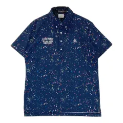 サイズ：LL LE COQ GOLF ルコックゴルフ  半袖ポロシャツ 総柄 ネイビー系 [240101408650]# ゴルフウェア メンズ ストスト