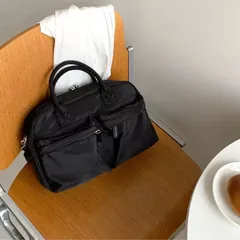 通勤・旅行に】2way ナイロン トートバッグ 軽量 大容量 撥水 A4対応 男女兼用 ショルダーバッグ マザーズバッグ 黒