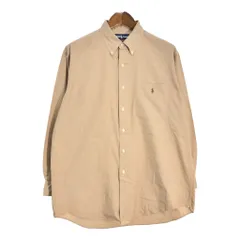 RALPH LAUREN ラルフローレン YARMOUTH ボタンダウン 長袖シャツ ライトブラウン (メンズ 16 1/2) 中古 古着 T2253