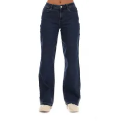 【送料無料】 ヴェロモーダ レディース デニムパンツ ボトムス Elly Mid Rise Wide Leg Jeans Dark Blue