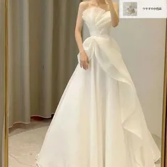 【新品未使用】ウエディングドレス 花嫁 ドレス 前撮りドレス ウェディングドレス 二次会ドレスオフショルダー オフショル 前撮り ドレス 花嫁 かわいい  二次会ドレス フォトウェディング 可愛い シンプル 後撮り 結婚式