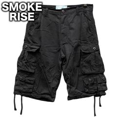 SMOKE RISE ギミックカーゴパンツ クロップド  9ポケット W32/約84cm マルチポケット スモークライズ ハーフパンツ ショートパンツ ユーティリティパンツ アシンメトリー テック系