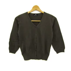 カールパークレーン カーディガン トップス 七分袖 Vネック ニット レディース Mサイズ チャコール KarL Park Lane 【中古】