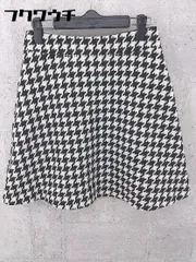 ◇ INDIVI インディヴィ 千鳥格子 ミニ フレア スカート サイズ38 ブラック ホワイト レディース 【中古】 【1002800476923】