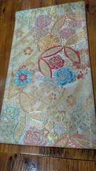 No.91【美品】袋帯 振袖•フォーマル向き 豪華ゴールド バラ柄