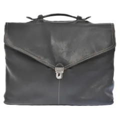 Salvatore Ferragamo (サルヴァトーレ フェラガモ) フロントクリップレザービジネスバッグ ハンドバッグ ブラックのサムネイル