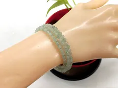 天然石 ライトグリーンアベンチュリン(インド翡翠)形状記憶ブレスレット・アンクレット  　　250720299