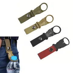 ペットボトルホルダー カラビナ付き (2枚セット) ペットボトルフック アウトドア ハイキング キャンプ アウトドア 登山適用 水分補給 吊り下げ ?量 携帯便利 取り外し可能 バックパック ベルト対応 1
