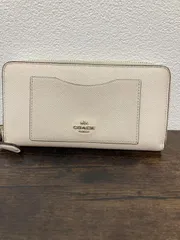 【中古美品正規品】COACH 長財布 オフホワイト ラウンドジップ