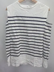 ◇ ⊂ JOURNAL STANDARD relume ジャーナルスタンダード レリューム ボーダー柄物 ノースリーブ Tシャツ サイズM ブラック　ホワイト レディース E  【1410100039562】