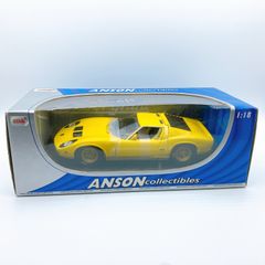 【美品】Anson 1/18 ランボルギーニ ミウラ Lamborghini Miura ダイキャストカー イエロー アンソン