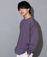 新品 未使用 JIGGYS SHOP(ジギーズショップ)TECH DRAWSTRING　ロンT サイドポケット付 ルーズシルエット 217424 ヴィンテージパープル