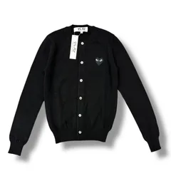 PLAY COMME des GARÇONS カーディガン XL 黒 プレイ(Play)コムデギャルソン 黒ハート カーディガン 黒