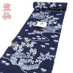 ゆりのはな　未使用品　綿絽　浴衣　竺仙風　雪輪に花柄　綿　仕立て上がり　G402 竺仙浴衣「綿絽・女性向け・撫子に桔梗」 | MINOKO STORE