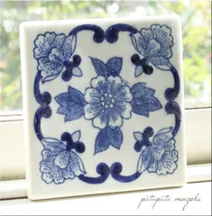 青花四方花觚(そう)青花磁  工芸品 美術品 置物 青花四方花觚(そう)青花磁 工芸品 美術品 置物