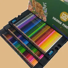 Jinboyoupin120色のデッサン鉛筆セット、ソフトコア、色鉛筆、油性色鉛筆塗り用、ブラシセットの鉛筆削り、初心者、大人の子供向け初心者アーティストの入園祝いのプレゼント