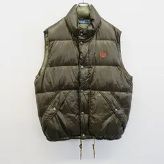 ラルフローレン RalphLauren ダウン ベスト ジャケット ロゴボタン ダブルジップ カウレザー [x962462]