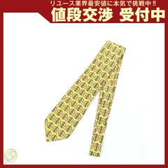  フェラガモ ネクタイ イエロー シルク100％ 中古 鳥