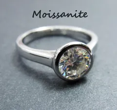 D モアサナイト ベゼル リング 1ct ふくりん留め 指輪 - メルカリ