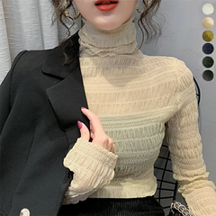 1A22 シースルートップス/レーストップス/レースカットソー/ブラウス/ブラック/セクシー 大人 ファッション オールシーズン コーデ 韓国 送料無料 a201020-45