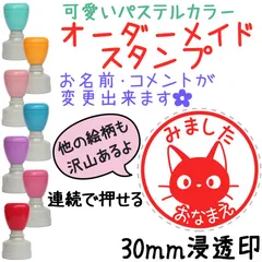 【ねこ②】先生スタンプ・名前はんこ-オーダーメイド-連続浸透印