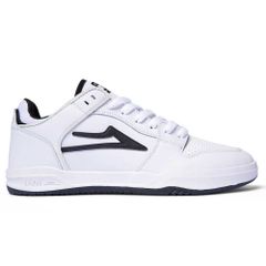 27.5cm LAKAI ラカイ TELFORD LOW WHITE BLACK LEATHER スニーカー シューズ