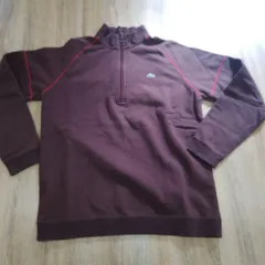 美品。LACOSTE。ラコステ。ハーフジップトレーナー。ブラウン系。
