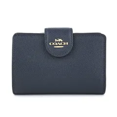 新品 コーチ COACH 2つ折り財布 MEDIUM CORNER ZIP WALLET ミッドナイト