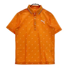 サイズ：M PUMA GOLF プーマゴルフ  半袖ポロシャツ 総柄 オレンジ系 [240101264279]# ゴルフウェア メンズ ストスト