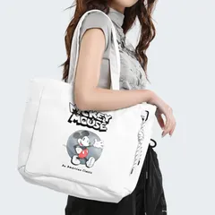 【公式・送料無料・新品】正規ライセンス ミッキーマウス ナイロントートバッグ 大容量 軽量 レディース 通勤通学 買い物 白