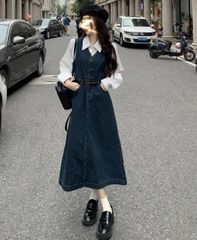 Tnewties 20s トゥエンティーズ デニムワンピース Navy XS - メルカリ