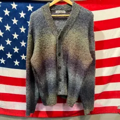 80s - vintage モヘアカーディガン　イタリア製　総柄　黒　ピンク レディース 古着 90s Signatures 花 フラワー 総柄 ウール