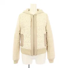 ランバンオンブルー LANVIN en Bleu 3716201 中綿ジャケット ブルゾン フード ジップアップ レース 38 ライトベージュ /KUのサムネイル